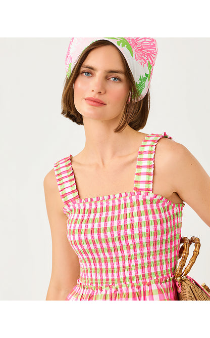 HADLY SKIRTED ROMPER, CHERRY BLOSSOM PINK SUMMER LOVIN GINGHAM