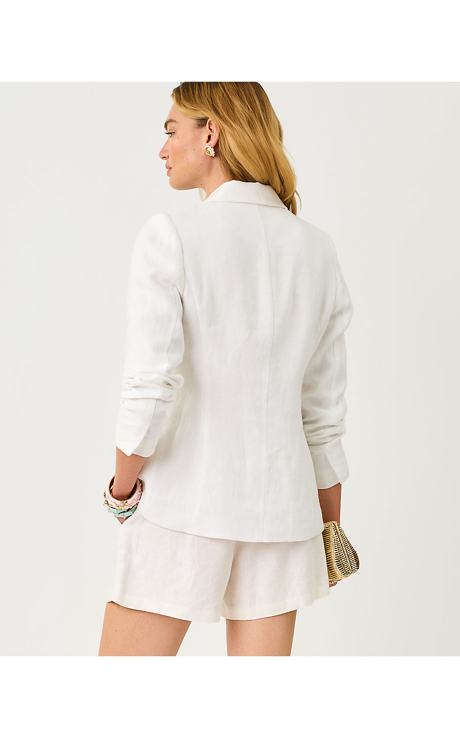 FINNICK LINEN BLAZER, RESORT WHITE
