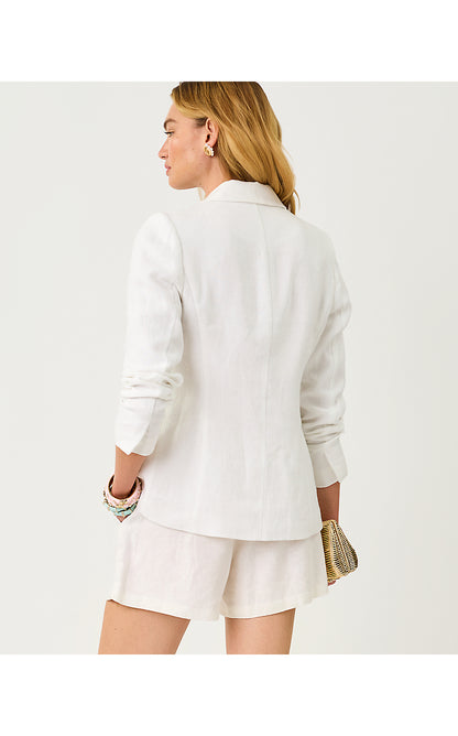 FINNICK LINEN BLAZER, RESORT WHITE