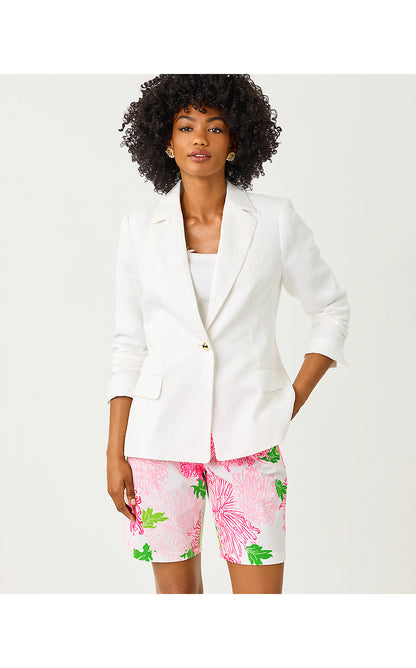 FINNICK LINEN BLAZER, RESORT WHITE
