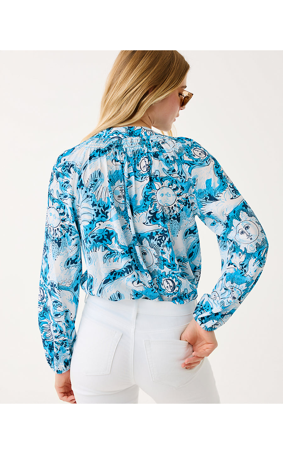 ELSA TOP, BELLEVUE BLUE LILLY GULLS