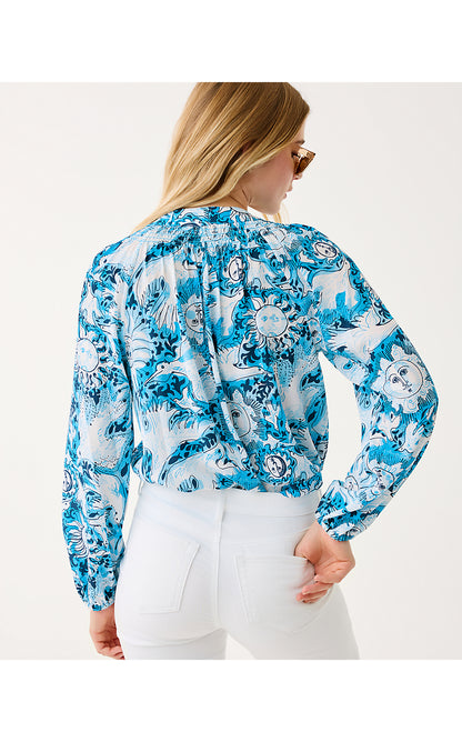 ELSA TOP, BELLEVUE BLUE LILLY GULLS