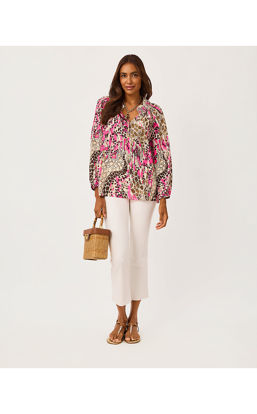 ELSA TOP, PINK ASTER SKETCHING ON SAFARI