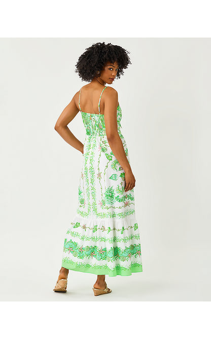 JANAE MAXI DRESS, RESORT WHITE SHIP TO SHORE ENGINEERED WOVEN MAXI