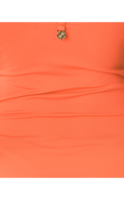 REMINI RUFFLE ONE PIECE, SUNSET ORANGE