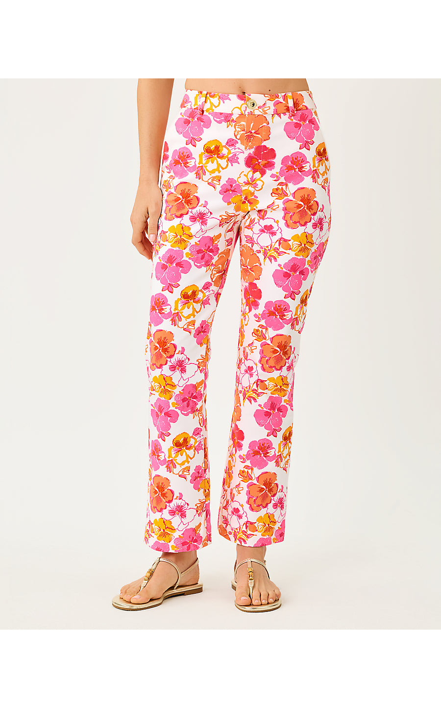 CARWYN CROP FLARE PANT, RESORT WHITE PANSY FANSY