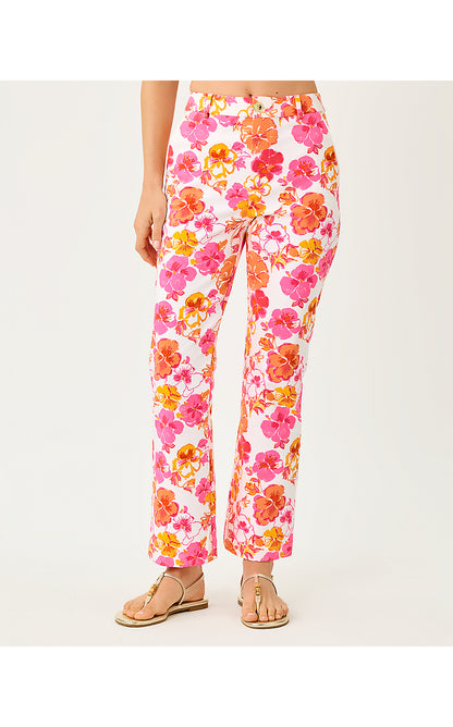 CARWYN CROP FLARE PANT, RESORT WHITE PANSY FANSY