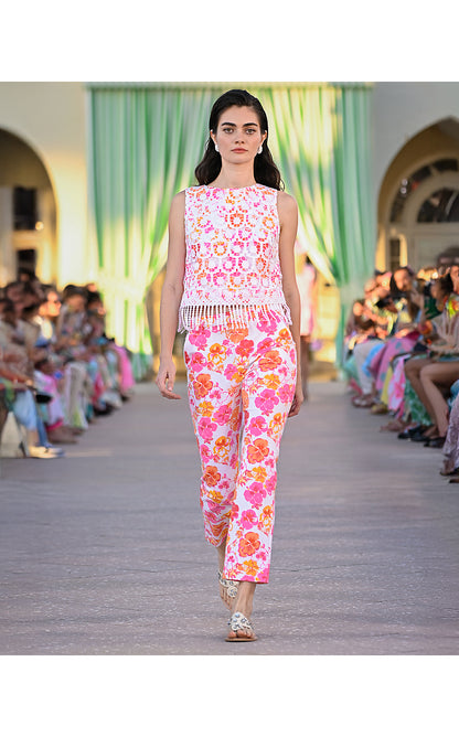 CARWYN CROP FLARE PANT, RESORT WHITE PANSY FANSY