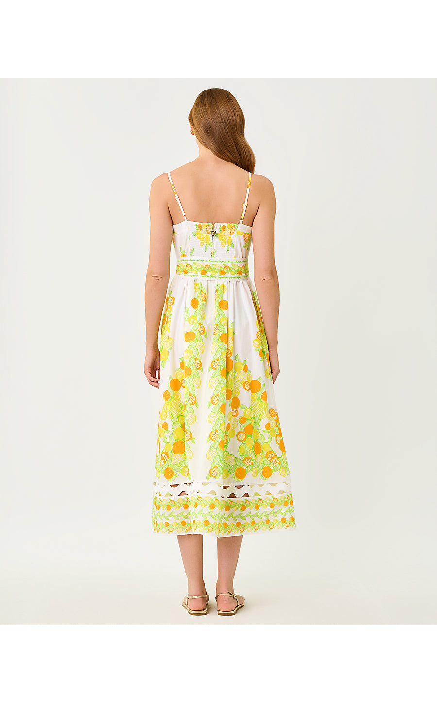 KATINA MIDI DRESS, RESORT WHITE ZESTY ENGINEERED WOVEN DRESS