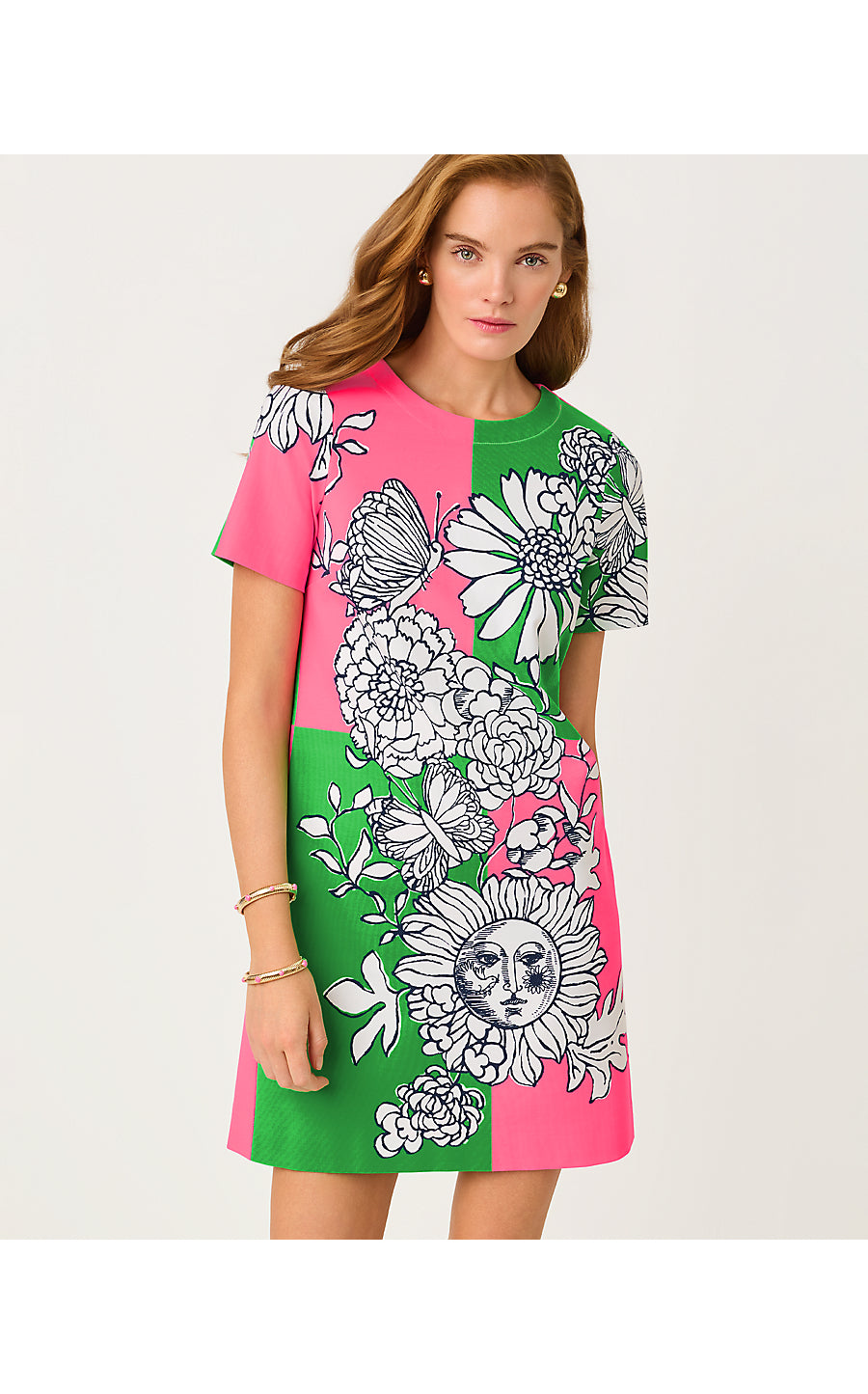 SIERA DRESS, CHERRY BLOSSOM PINK FOLLOW THE SUN ENGINEERED KNIT DRESS