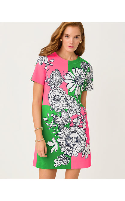 SIERA DRESS, CHERRY BLOSSOM PINK FOLLOW THE SUN ENGINEERED KNIT DRESS