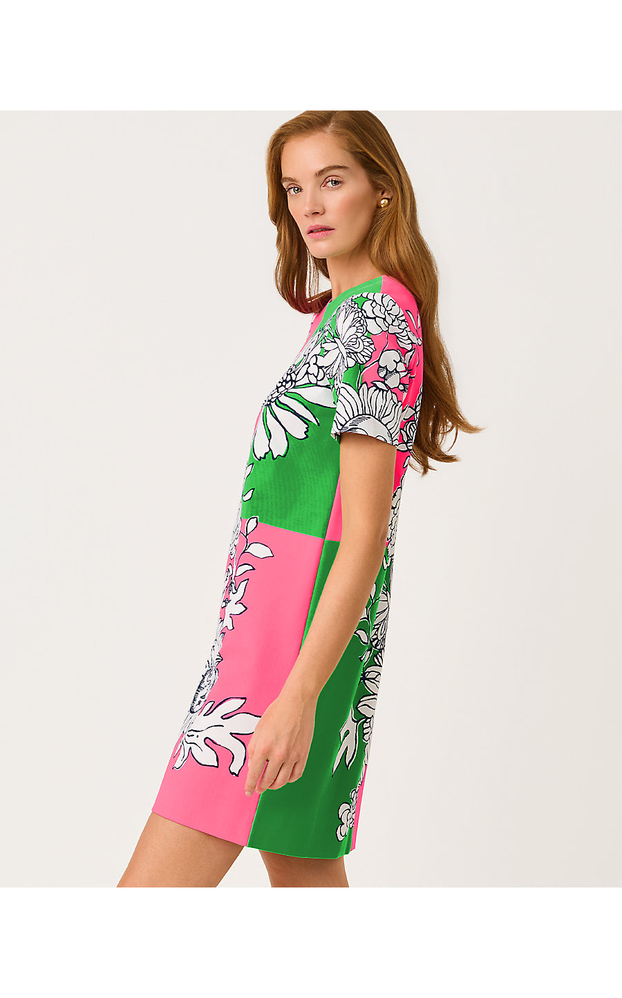 SIERA DRESS, CHERRY BLOSSOM PINK FOLLOW THE SUN ENGINEERED KNIT DRESS