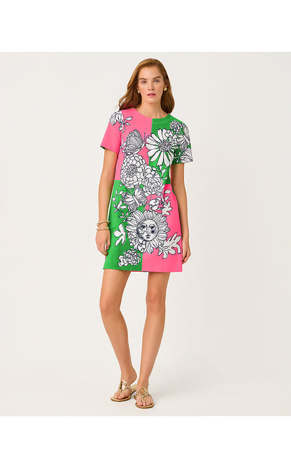 SIERA DRESS, CHERRY BLOSSOM PINK FOLLOW THE SUN ENGINEERED KNIT DRESS