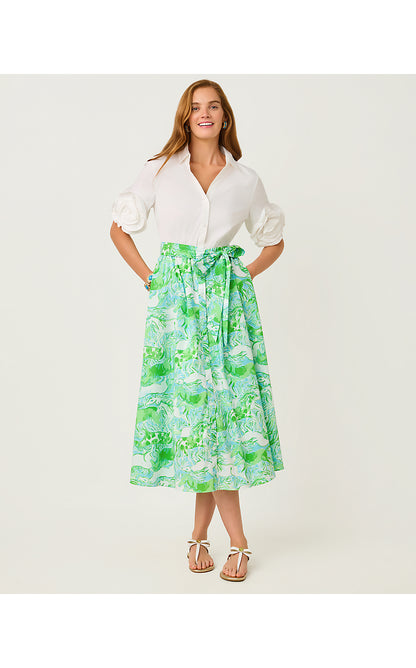 SONAIRE MIDI SHIRTDRESS, CAPRI BLUE GALLOPING GALS