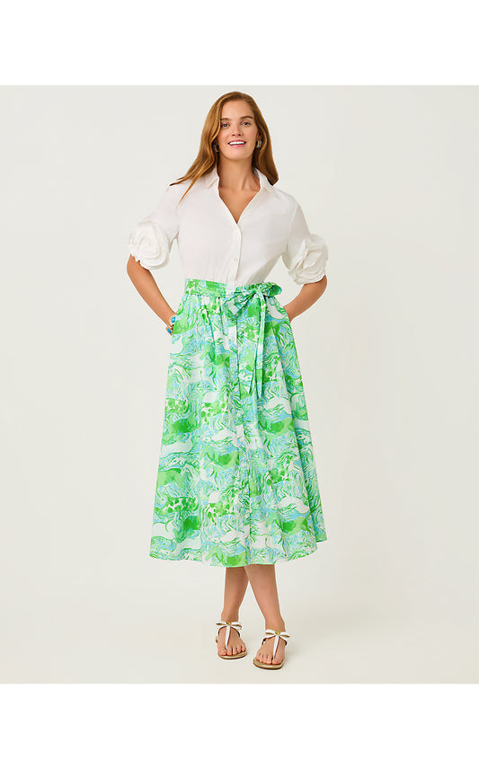 SONAIRE MIDI SHIRTDRESS, CAPRI BLUE GALLOPING GALS