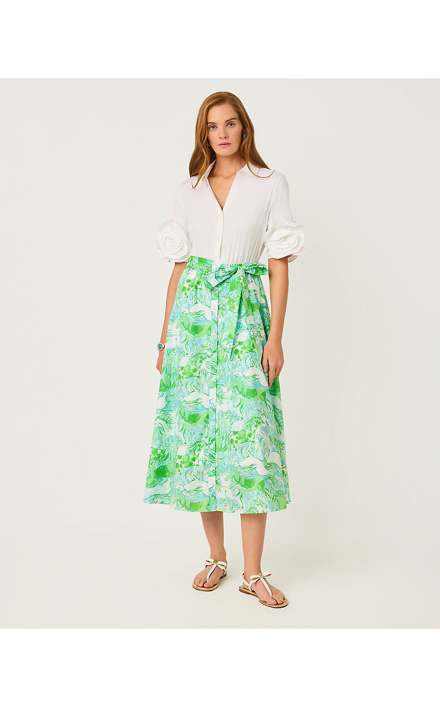 SONAIRE MIDI SHIRTDRESS, CAPRI BLUE GALLOPING GALS