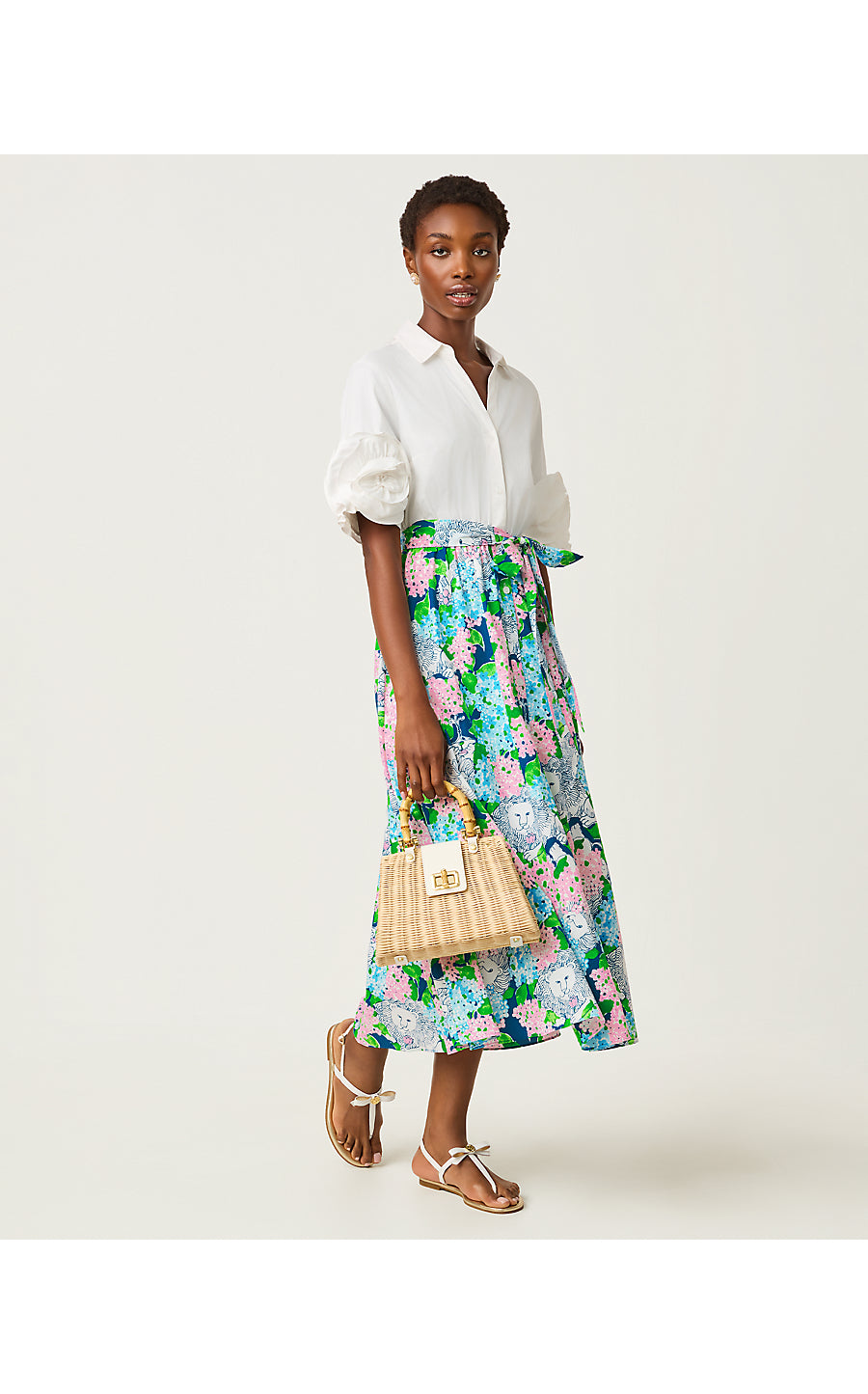 SONAIRE MIDI SHIRTDRESS, STARLIGHT NAVY LYDIA THE LION