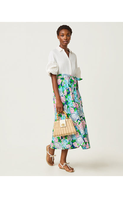 SONAIRE MIDI SHIRTDRESS, STARLIGHT NAVY LYDIA THE LION
