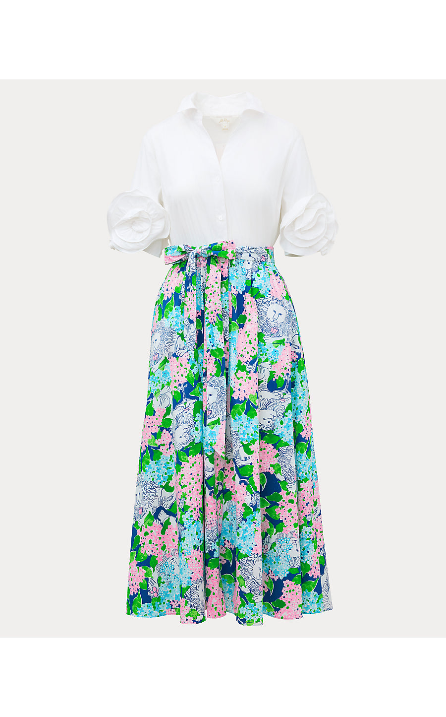SONAIRE MIDI SHIRTDRESS, STARLIGHT NAVY LYDIA THE LION