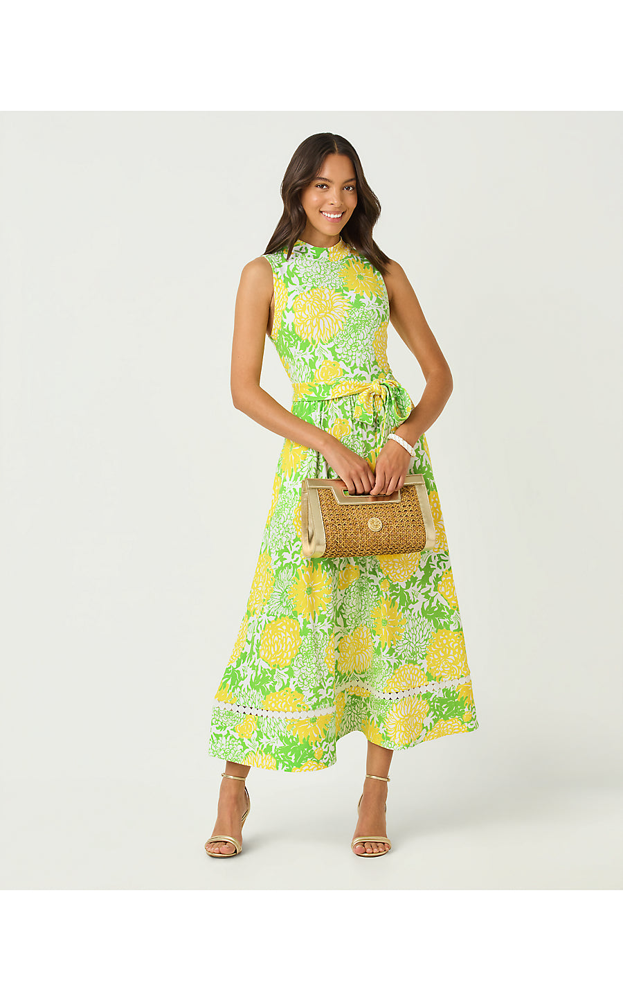 COLMAN MIDI DRESS, CROCODILE GREEN MUMBO JUMBO