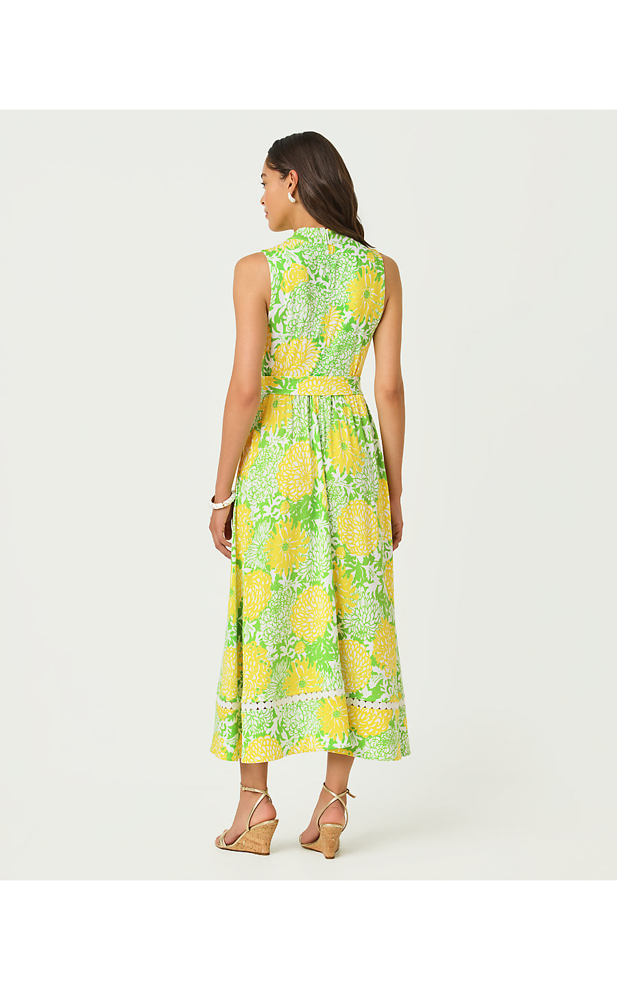 COLMAN MIDI DRESS, CROCODILE GREEN MUMBO JUMBO
