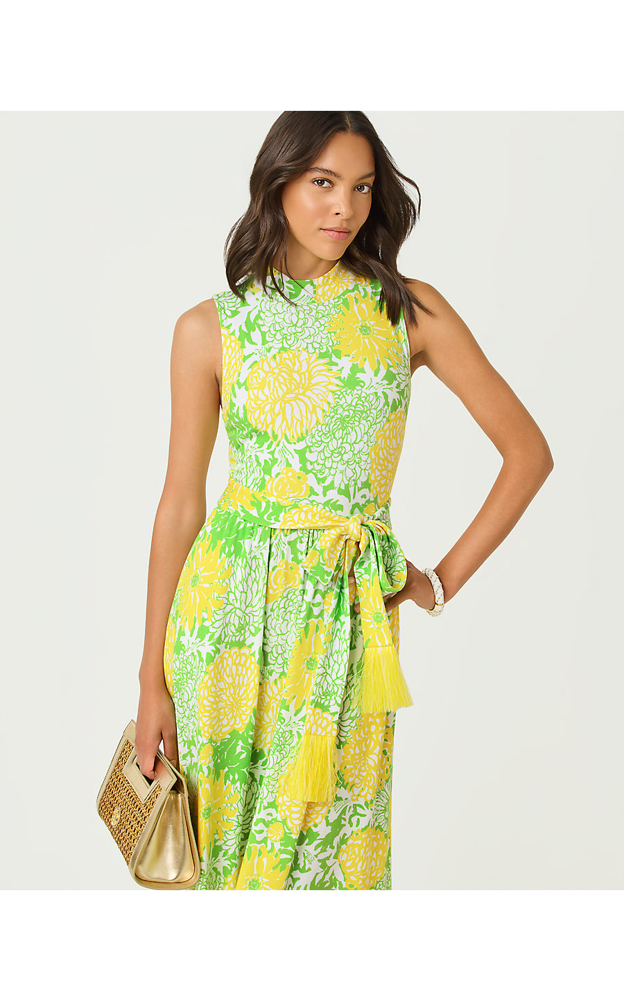 COLMAN MIDI DRESS, CROCODILE GREEN MUMBO JUMBO