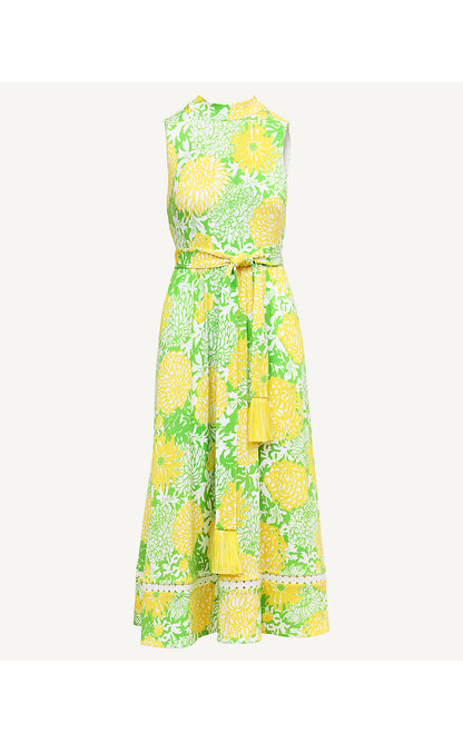 COLMAN MIDI DRESS, CROCODILE GREEN MUMBO JUMBO