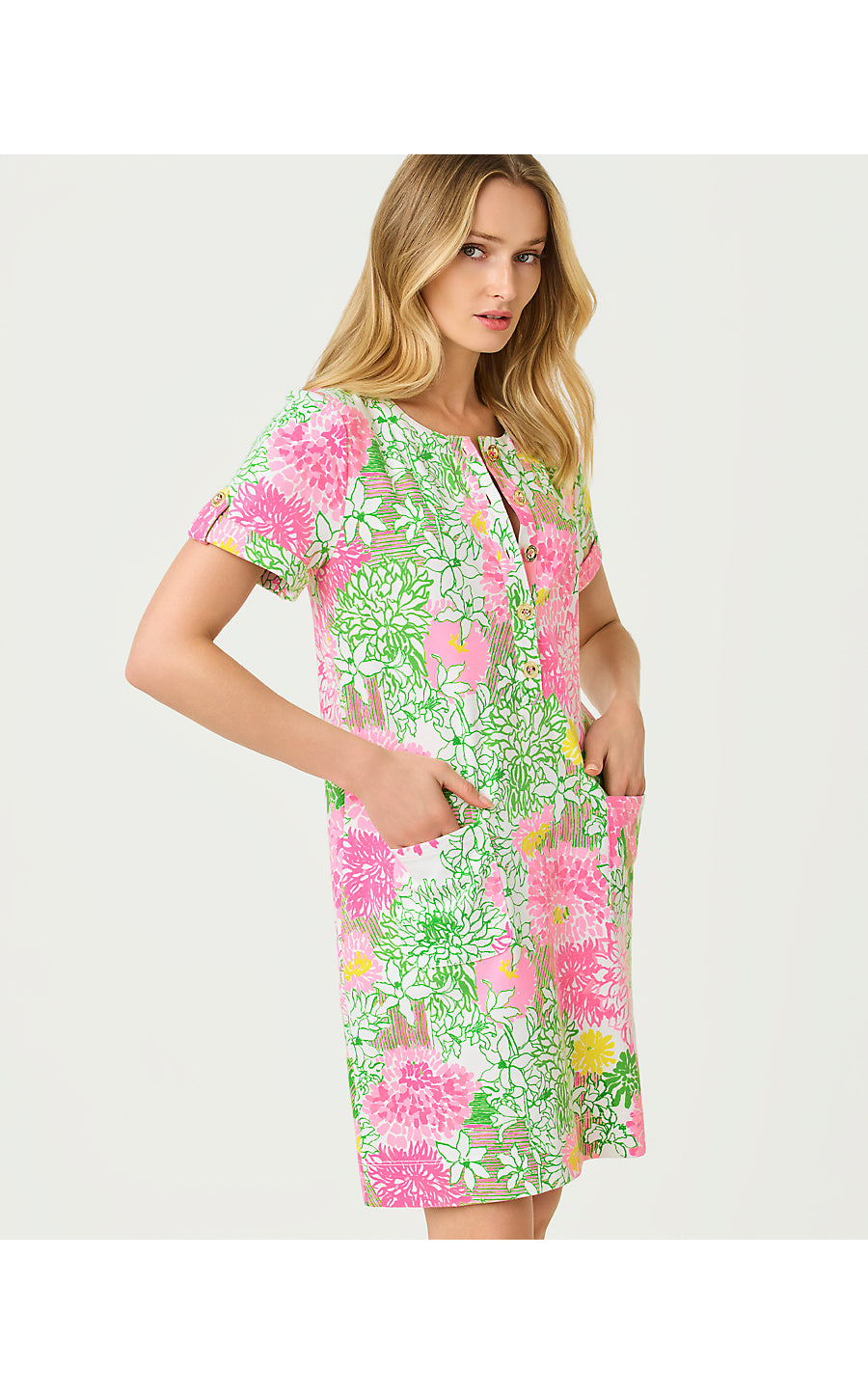 CAMERON DRESS, RESORT WHITE MUM PATCH