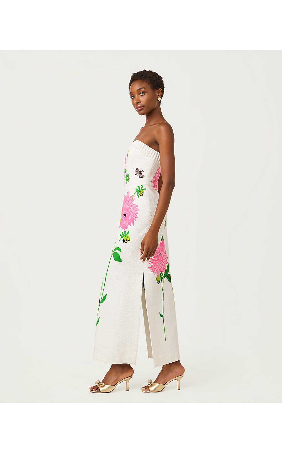 ELYSE STRETCH MAXI DRESS, RESORT WHITE MARYAN ENGINEERED WOVEN MAXI
