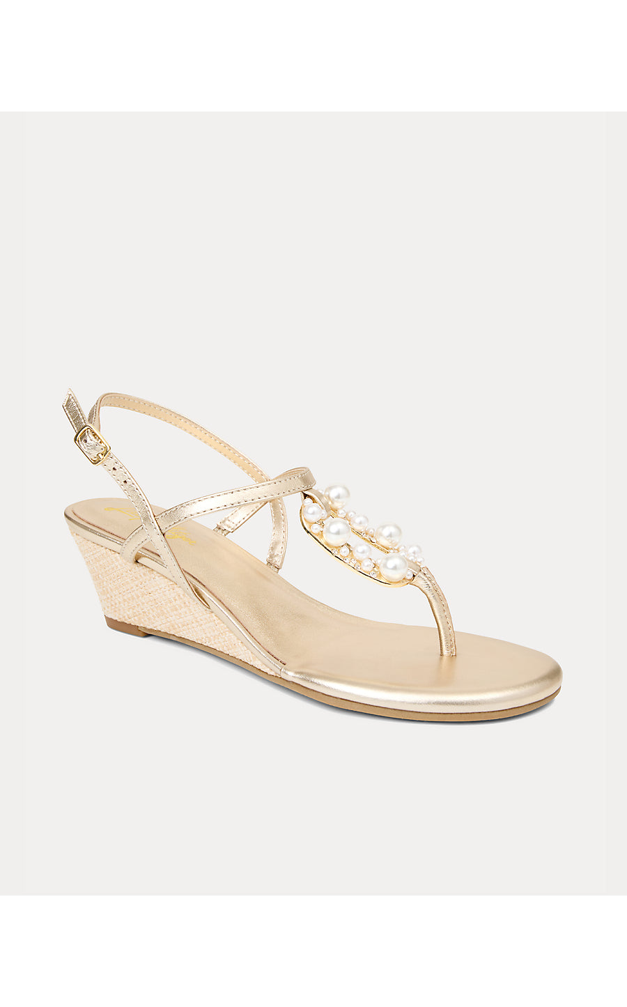 GOOD AS GOLD EMBELLISHED WEDGE, GOLD METALLIC
