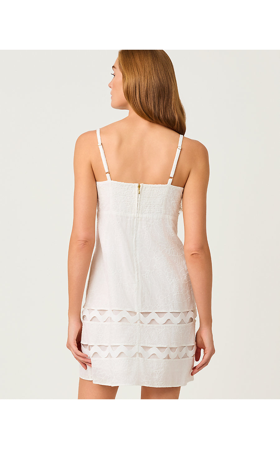 HALIEY DRESS, RESORT WHITE SUNSHOWERS EMBROIDERY