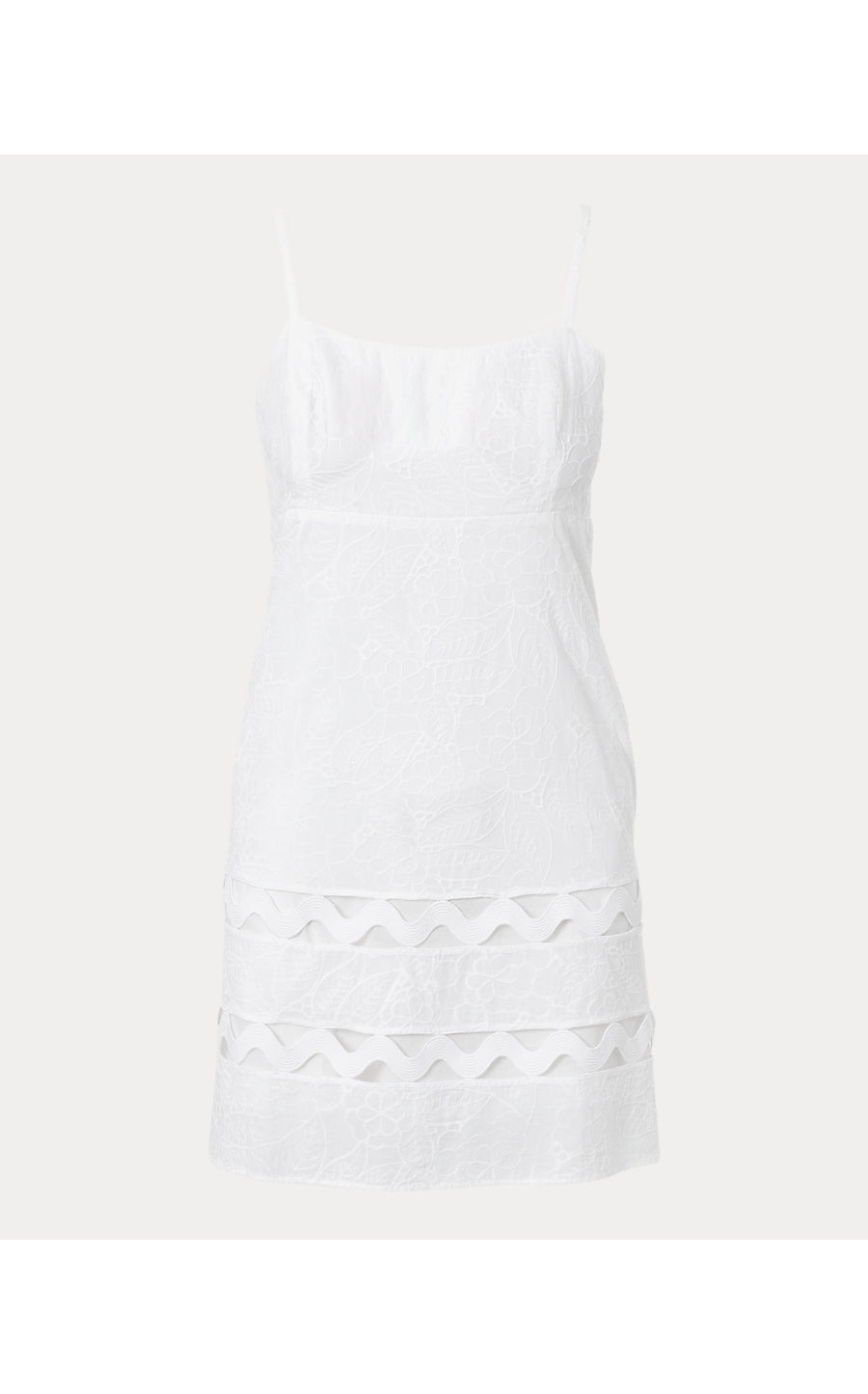 HALIEY DRESS, RESORT WHITE SUNSHOWERS EMBROIDERY