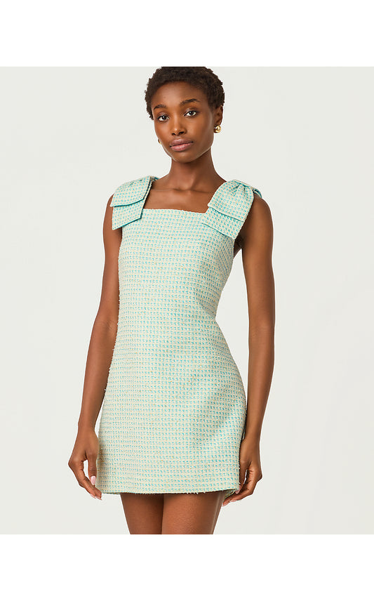 ANDERS SKIRTED ROMPER, CAPRI BLUE FANTASY BOUCLE