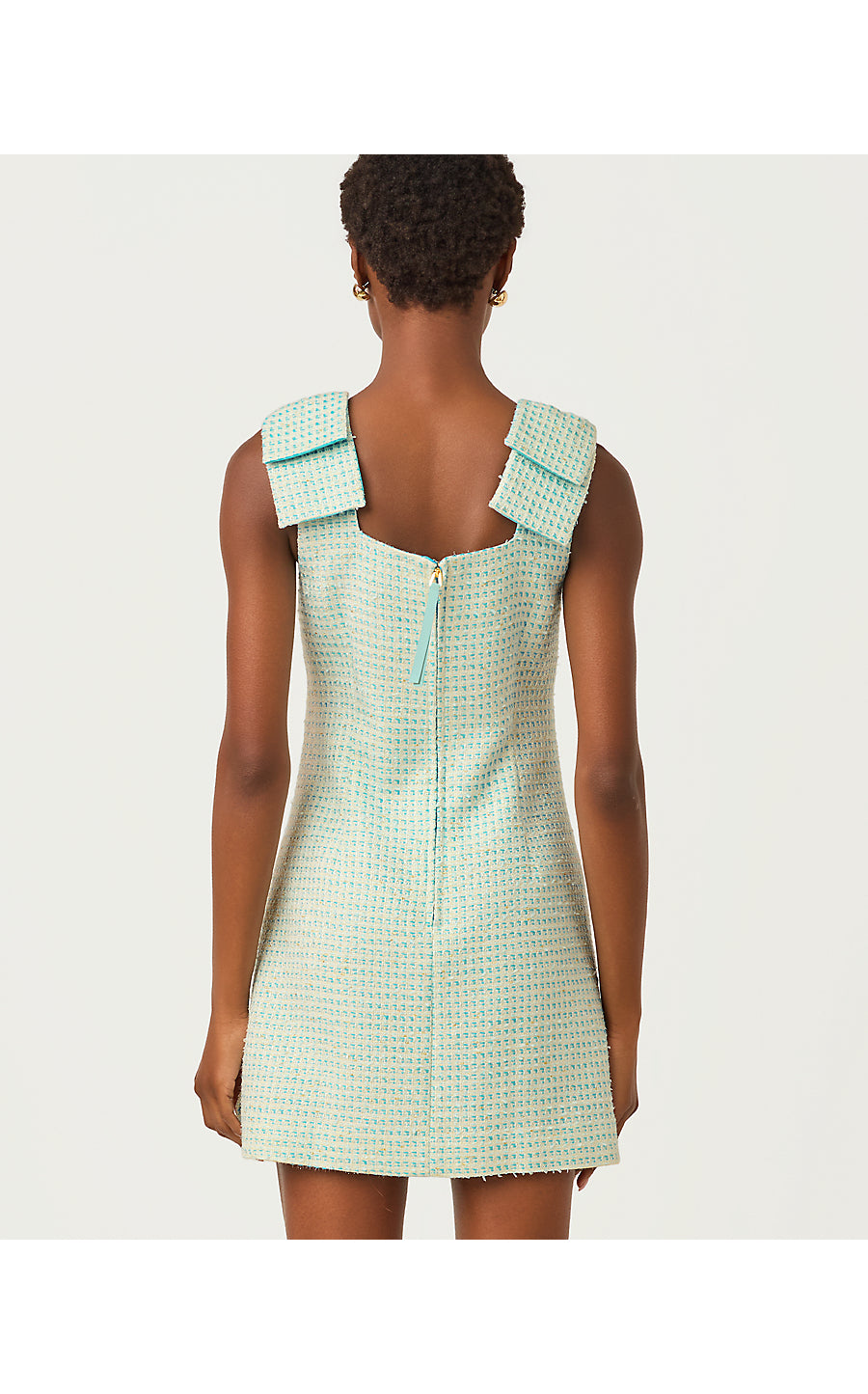 ANDERS SKIRTED ROMPER, CAPRI BLUE FANTASY BOUCLE