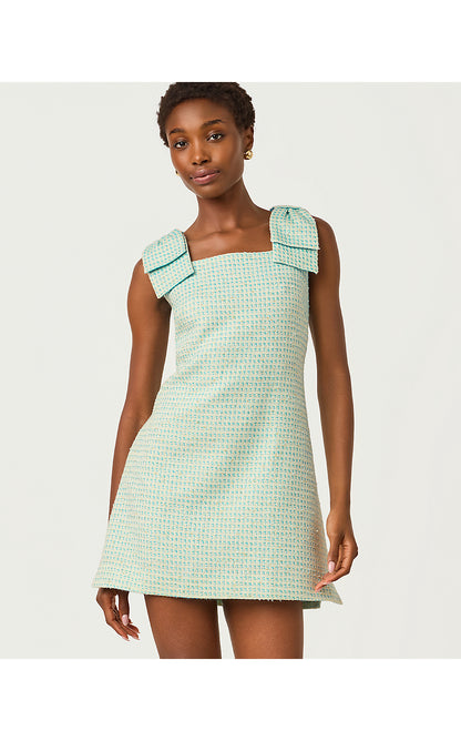 ANDERS SKIRTED ROMPER, CAPRI BLUE FANTASY BOUCLE