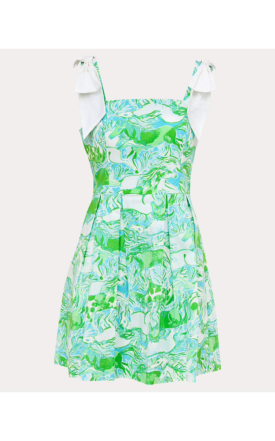 CERESE SKIRTED ROMPER, CAPRI BLUE GALLOPING GALS