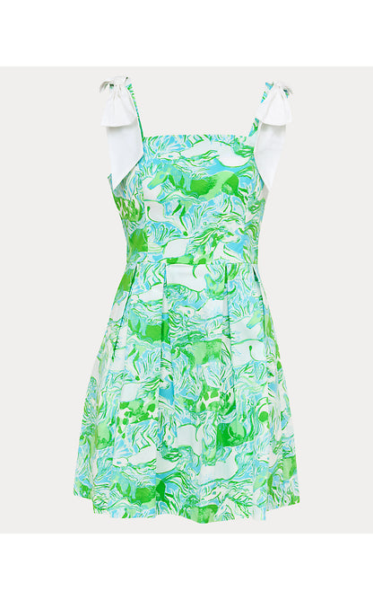 CERESE SKIRTED ROMPER, CAPRI BLUE GALLOPING GALS