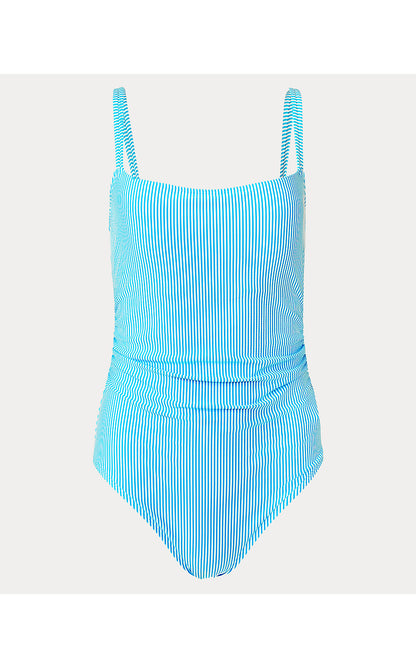 NAPILI ONE PIECE, CAPRI BLUE SEERSUCKER STRIPE