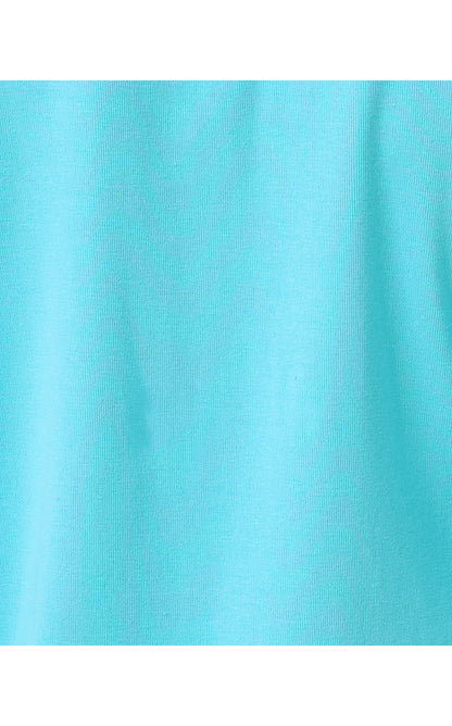 RONSON EYELET KNIT TOP, CAPRI BLUE