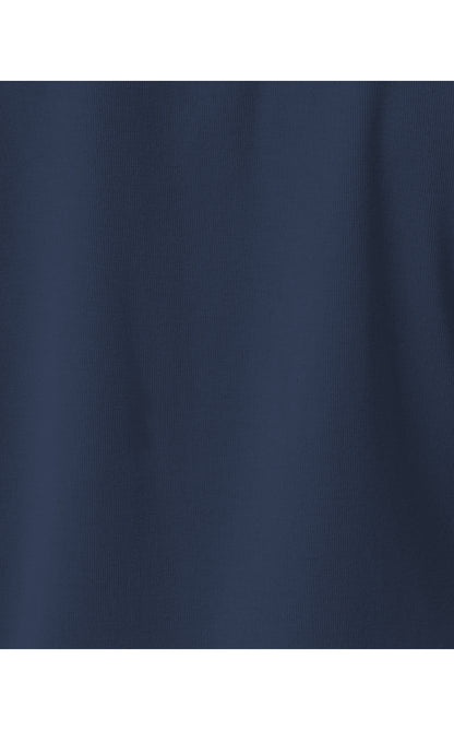 RONSON EYELET KNIT TOP, LOW TIDE NAVY