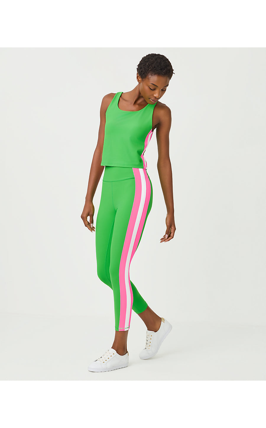 ARI BRA TANK UPF 50+, PUTTING GREEN COLORBLOCK STRIPE