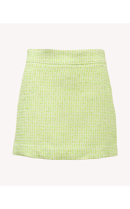 SARISSA BOUCLE MINI SKIRT, CROCODILE GREEN FANTASY BOUCLE