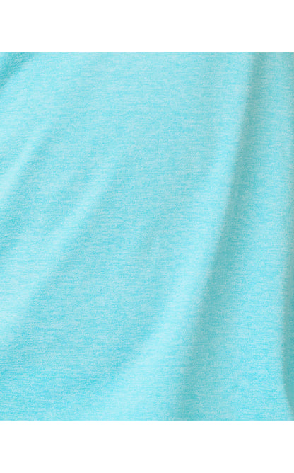 DUNE SLEEVELESS POLO UPF 50+, HEATHERED CAPRI BLUE