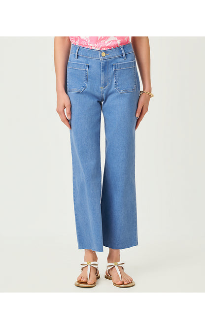 HARLEEN HIGH RISE CROP JEAN, ROSANNA WASH