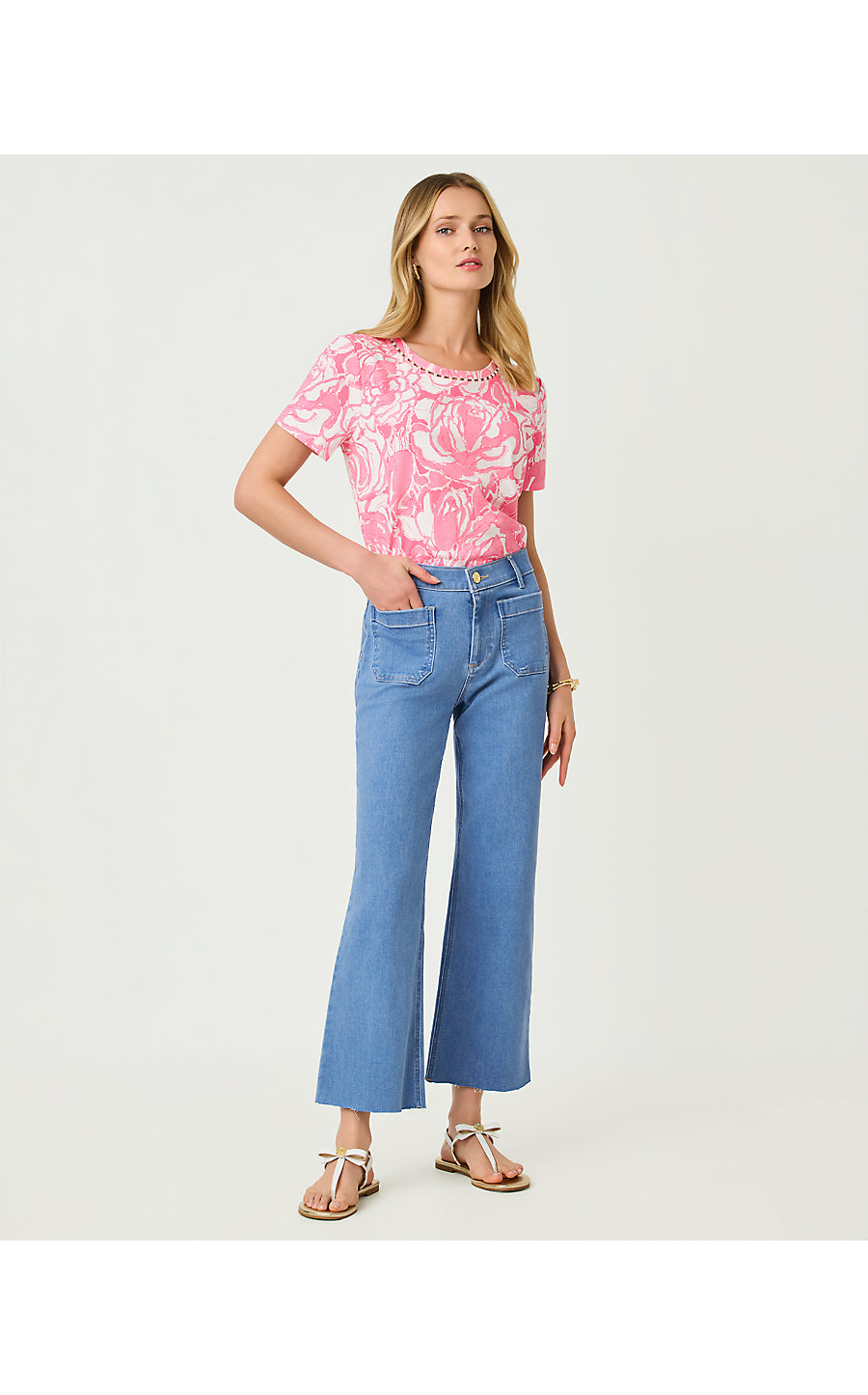 HARLEEN HIGH RISE CROP JEAN, ROSANNA WASH