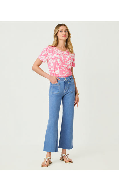 HARLEEN HIGH RISE CROP JEAN, ROSANNA WASH