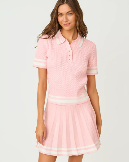 SUZETTE SWEATER, PINK MUSE X RESORT WHITE TIPPING