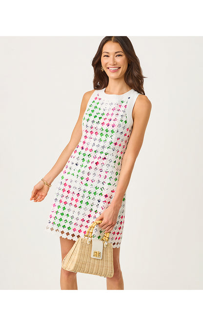 LYDON LACE SHIFT, CHERRY BLOSSOM PINK CHICKEN CHECK