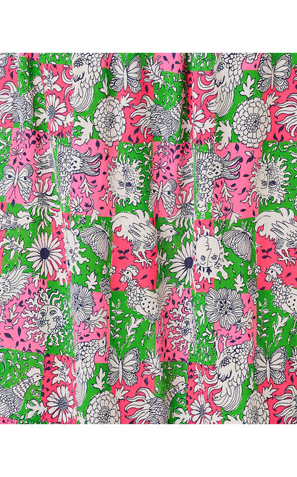ENZO MAXI SKIRT COVERUP, CHERRY BLOSSOM PINK LIL CHICKEN CHECK