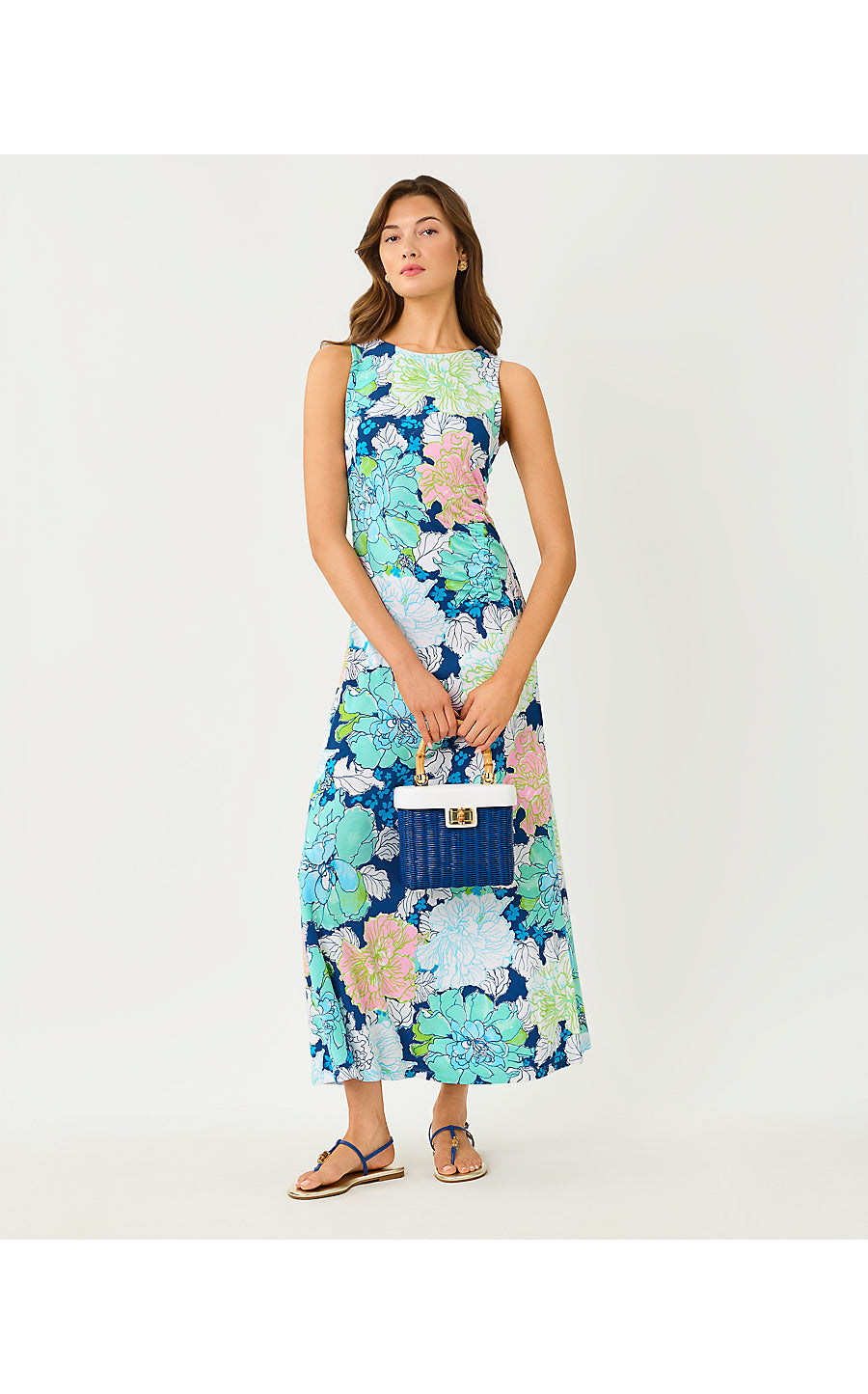 CAROLITA MAXI DRESS, STARLIGHT NAVY TENNESSEES HIBISCUS